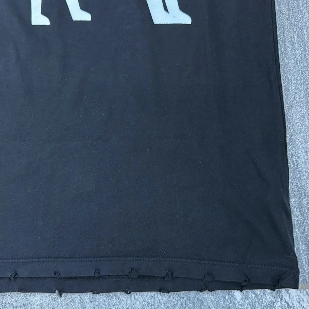 NWOT Recycled Karma “LONE” Howling Wolf Graphic Tee in Black Short Cuff Sleeve S - Picture 7 of 15